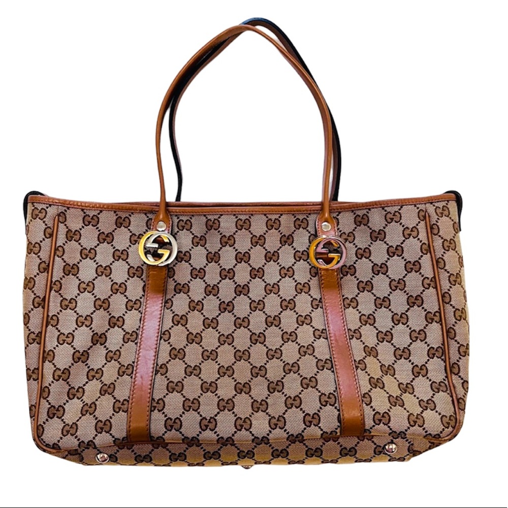 Gucci, aunthentic, tote 2 way style, 2 tone gold and silver GG sign both sides - Picture 4 of 17